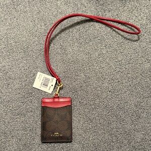 Coach ID and card Holder with detachable lanyard